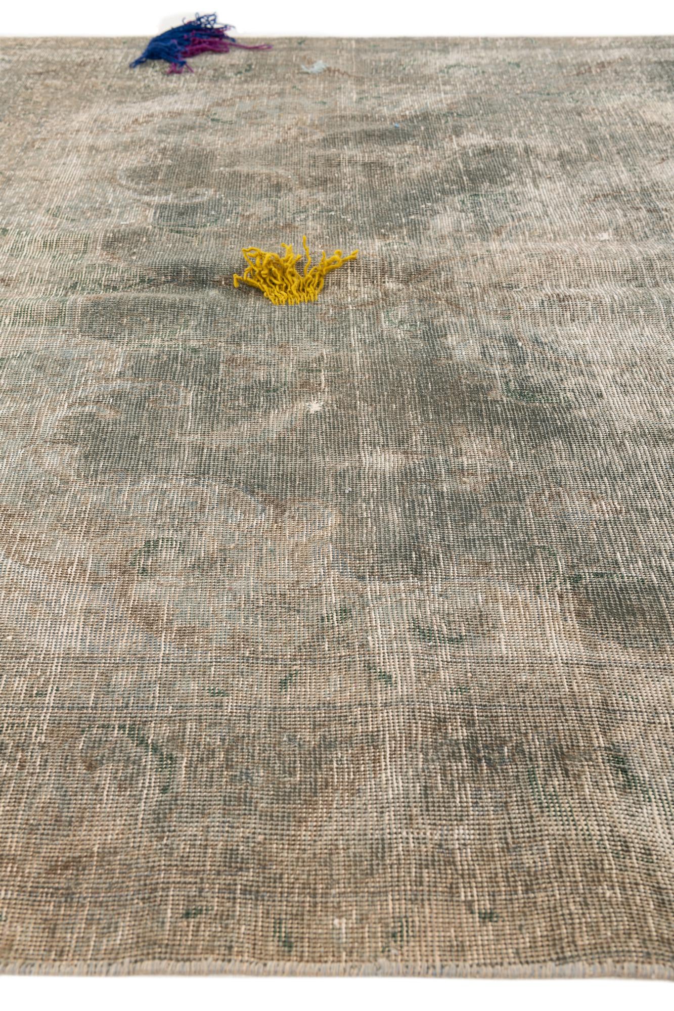 6' 1 x 9' 1 Hand Knotted Ultra Vintage Persian Wool Rug