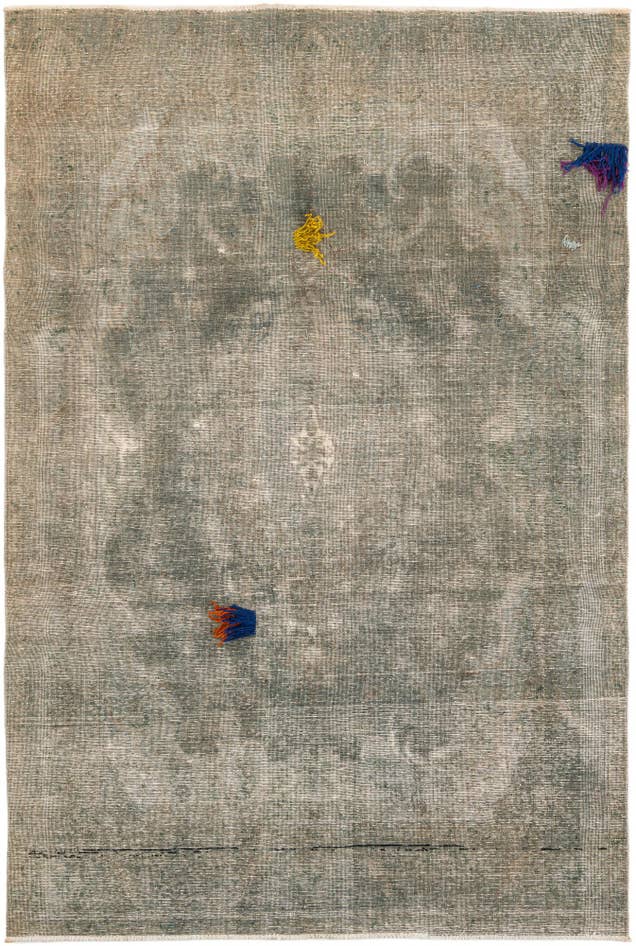 Detail image of 6' 1 x 9' 1 Hand Knotted Ultra Vintage Persian Wool Rug