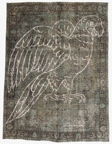 8' 1 x 11' Hand Knotted Ultra Vintage Persian Wool Rug