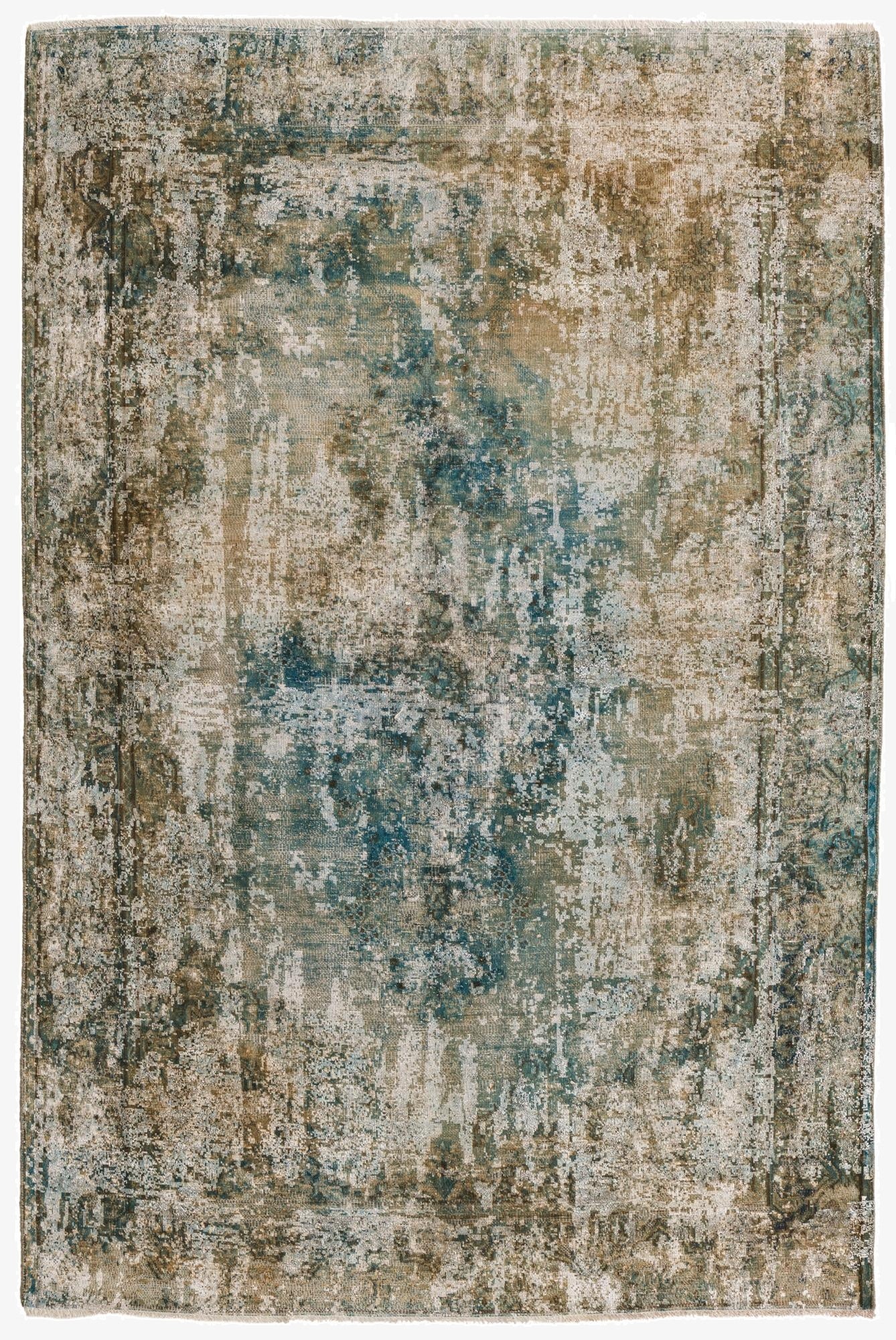 4' 10 x 7' 5  Hand Knotted Ultra Vintage Persian Wool Rug