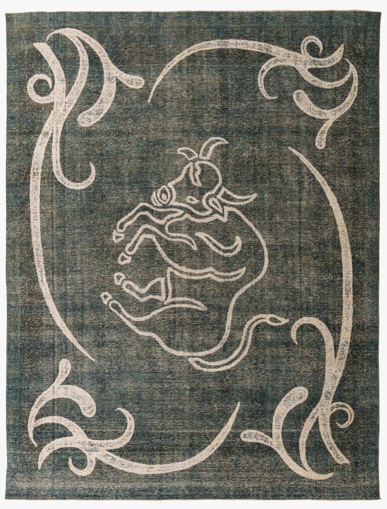 9' 5 x 12' 6  Hand Knotted Ultra Vintage Persian Wool Rug