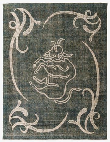 9' 5 x 12' 6 Hand Knotted Ultra Vintage Persian Wool Rug