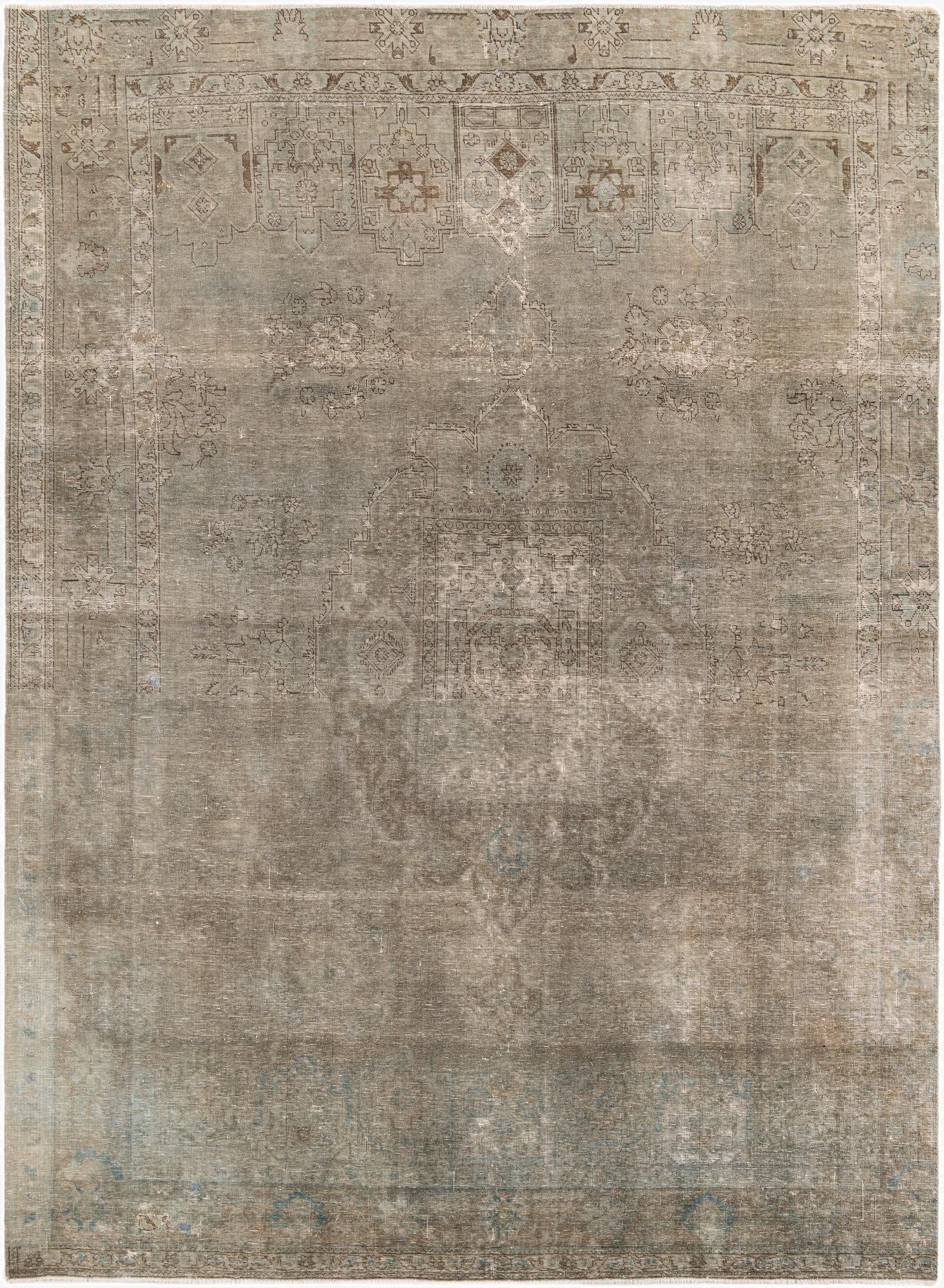 9' x 12' 3  Hand Knotted Ultra Vintage Persian Wool Rug