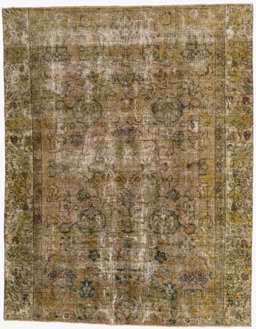 6' 7 x 8' 3 Hand Knotted Ultra Vintage Persian Wool Rug
