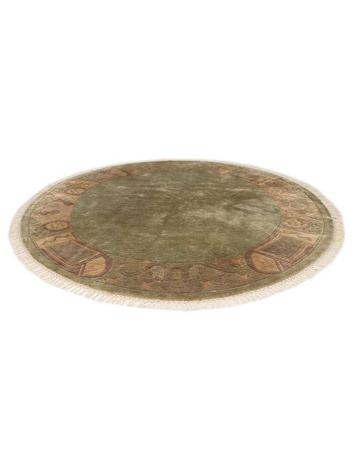 7' 2 x 7' 3 Hand Knotted Nepal Wool Round Rug