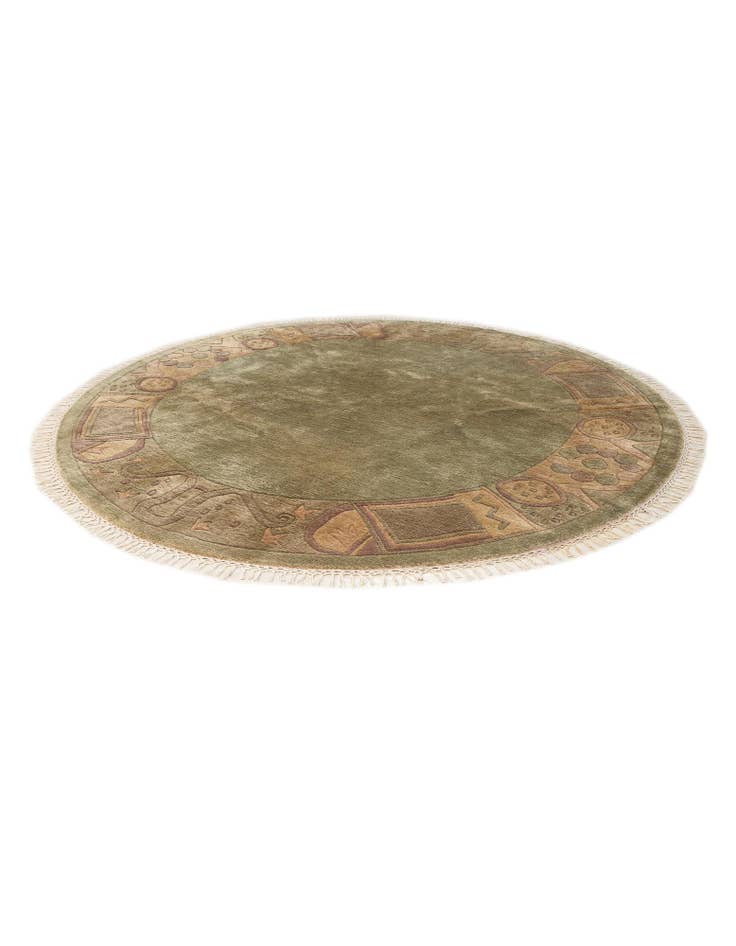 Detail image of 7' 2 x 7' 3 Hand Knotted Nepal Wool Round Rug