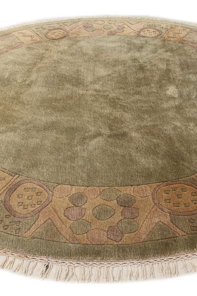 7' 2 x 7' 3 Hand Knotted Nepal Wool Round Rug