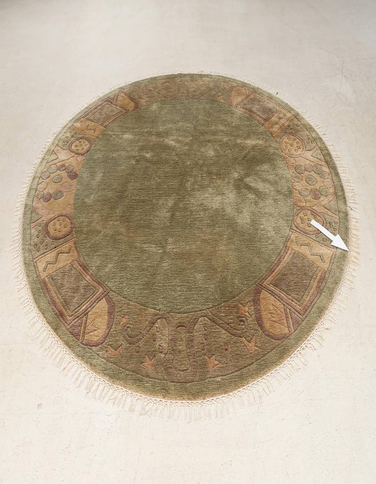 Detail image of 7' 2 x 7' 3  Hand Knotted Nepal Wool Round Rug