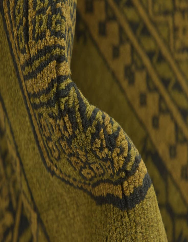 Detail image of 3' 4 x 6' 2 Hand Knotted Afghan Akhche Wool Runner Rug