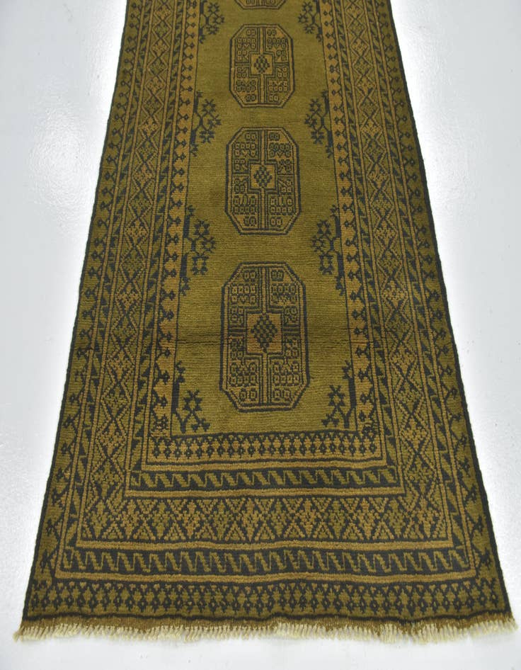 Detail image of 3' 4 x 6' 2 Hand Knotted Afghan Akhche Wool Runner Rug