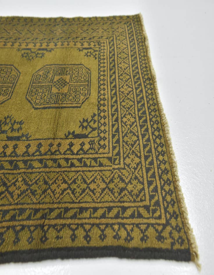 Detail image of 3' 4 x 6' 2 Hand Knotted Afghan Akhche Wool Runner Rug