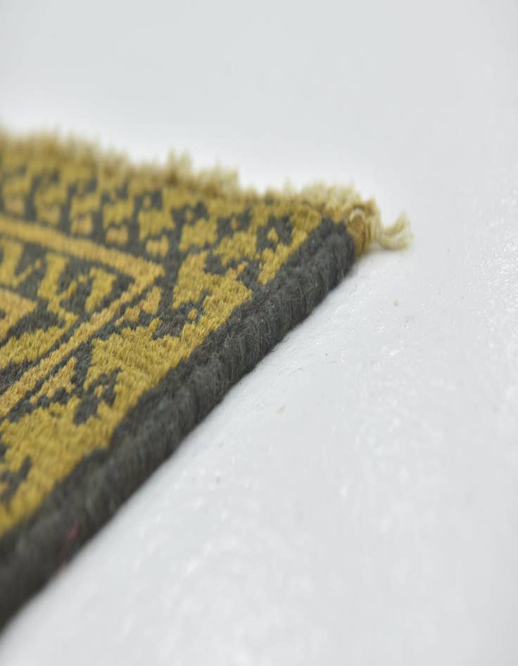 Detail image of 3' 4 x 6' 2 Hand Knotted Afghan Akhche Wool Runner Rug