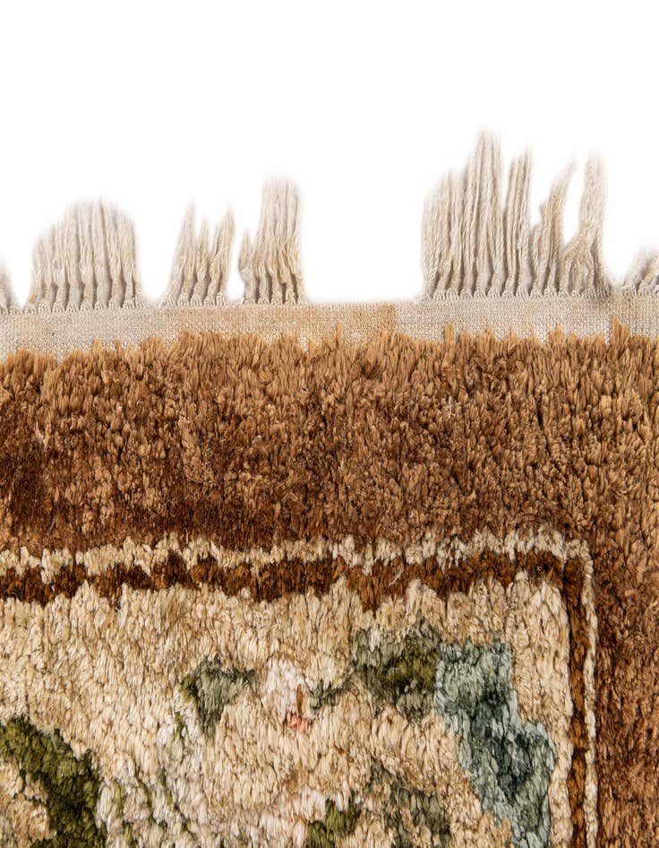 Detail image of 2' 1 x 4' 1  Hand Knotted Antique Finish Oriental Runner Rug