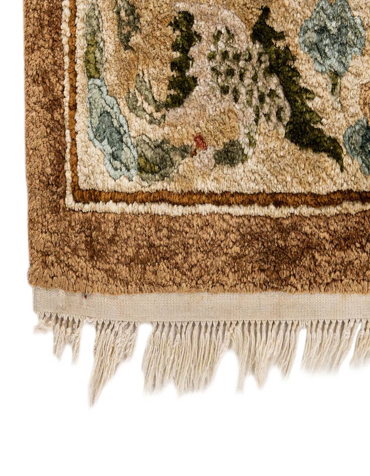 Detail image of 2' 1 x 4' 1  Hand Knotted Antique Finish Oriental Runner Rug