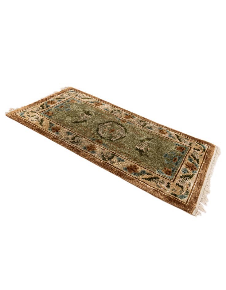 Detail image of 2' 1 x 4' 1  Hand Knotted Antique Finish Oriental Runner Rug