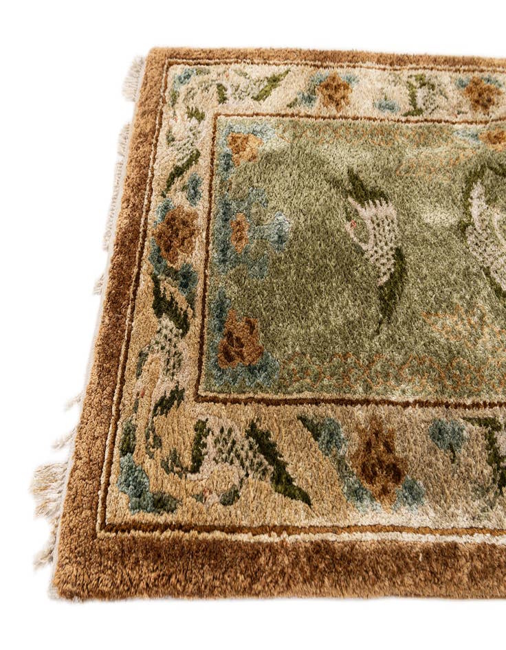 Detail image of 2' 1 x 4' 1  Hand Knotted Antique Finish Oriental Runner Rug