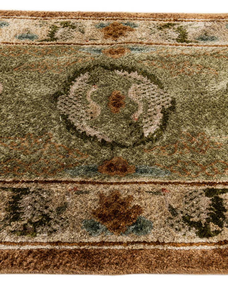 Detail image of 2' 1 x 4' 1  Hand Knotted Antique Finish Oriental Runner Rug