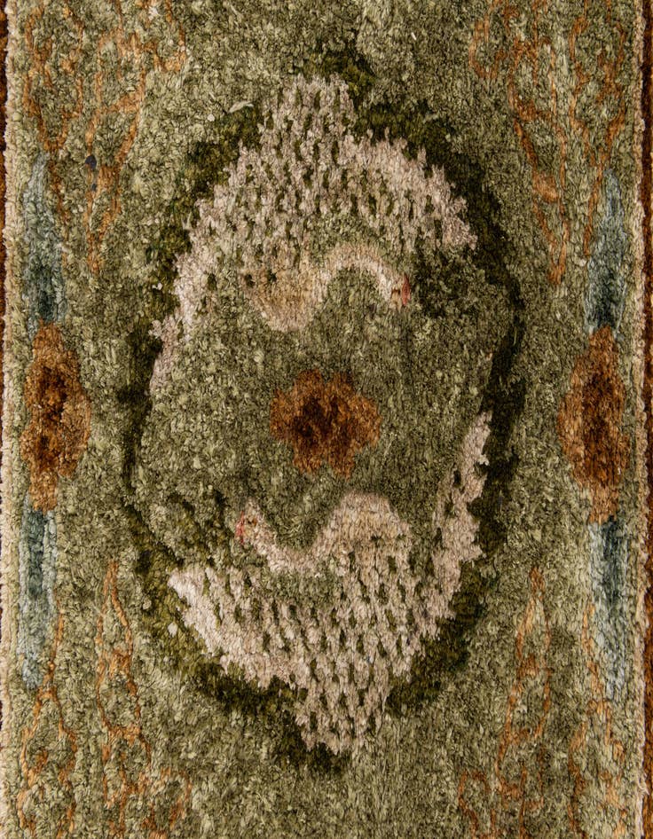 Detail image of 2' 1 x 4' 1  Hand Knotted Antique Finish Oriental Runner Rug
