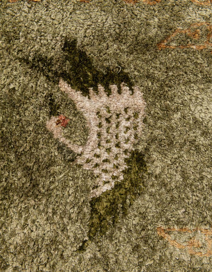 Detail image of 2' 1 x 4' 1  Hand Knotted Antique Finish Oriental Runner Rug