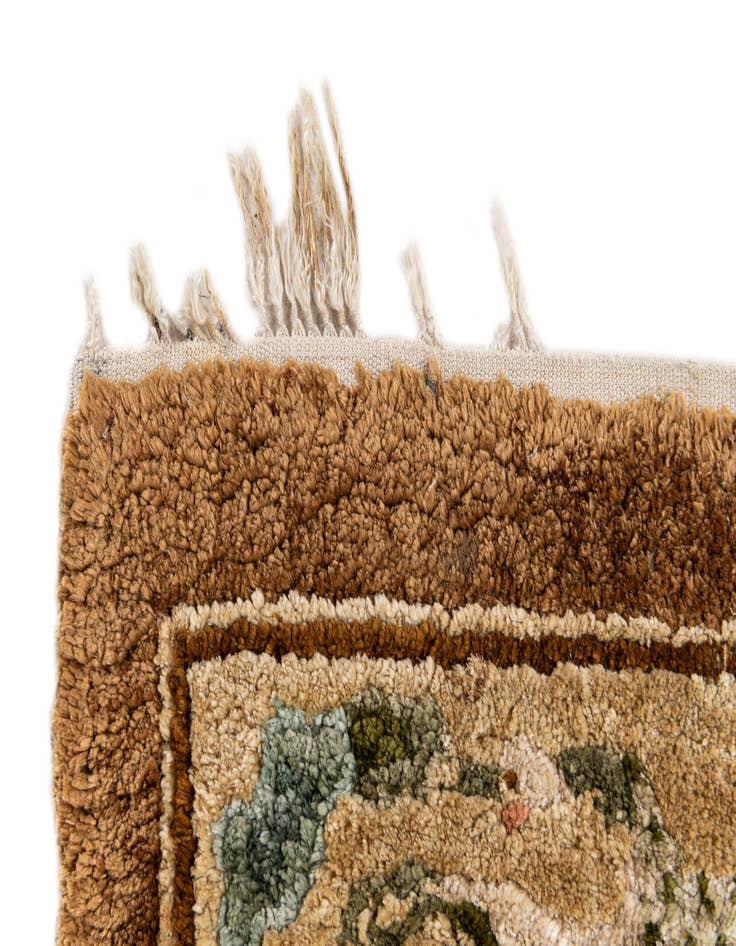 Detail image of 2' 1 x 4' 1  Hand Knotted Antique Finish Oriental Runner Rug