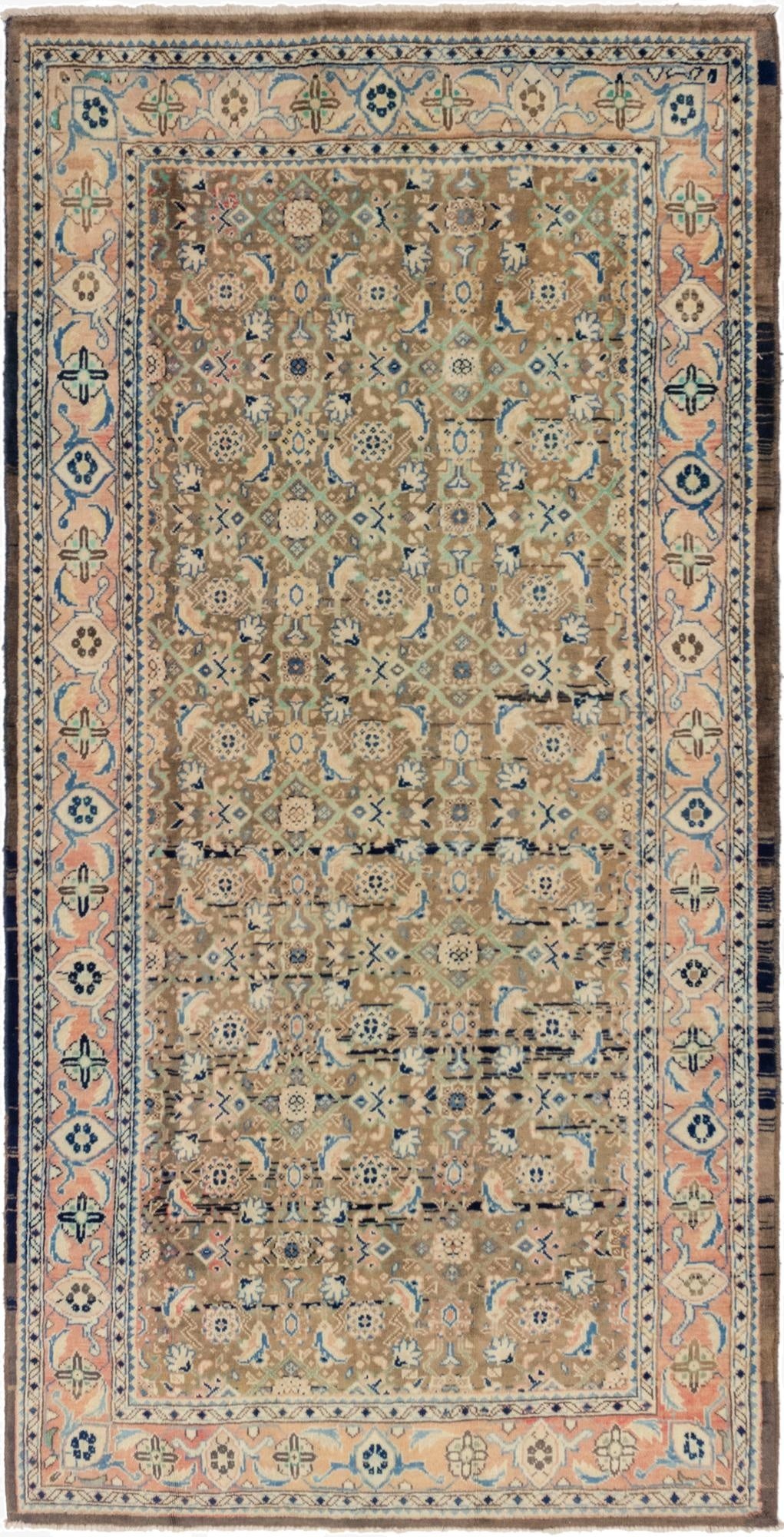5' x 10' 4  Hand Knotted Farahan Persian Wool Runner Rug