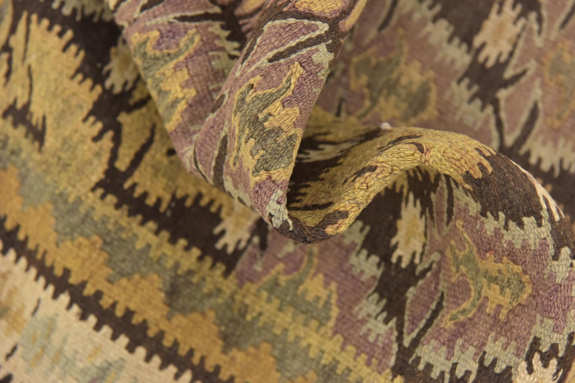 3' 7 x 10' 6 Hand Woven Kilim Fars Wool Runner Rug