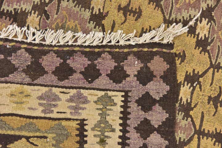 3' 7 x 10' 6 Hand Woven Kilim Fars Wool Runner Rug