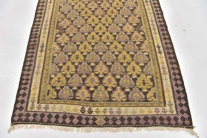 3' 7 x 10' 6 Hand Woven Kilim Fars Wool Runner Rug
