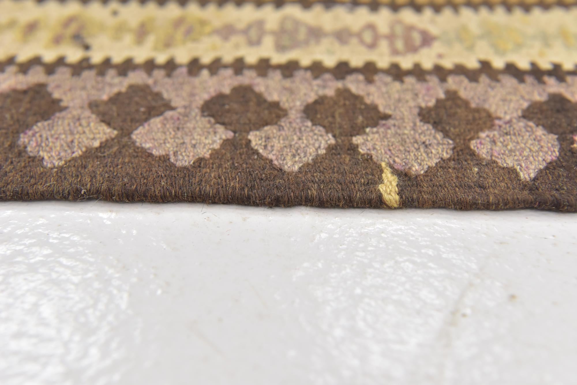 3' 7 x 10' 6 Hand Woven Kilim Fars Wool Runner Rug