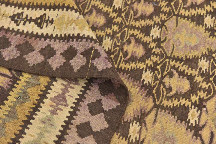 3' 7 x 10' 6 Hand Woven Kilim Fars Wool Runner Rug