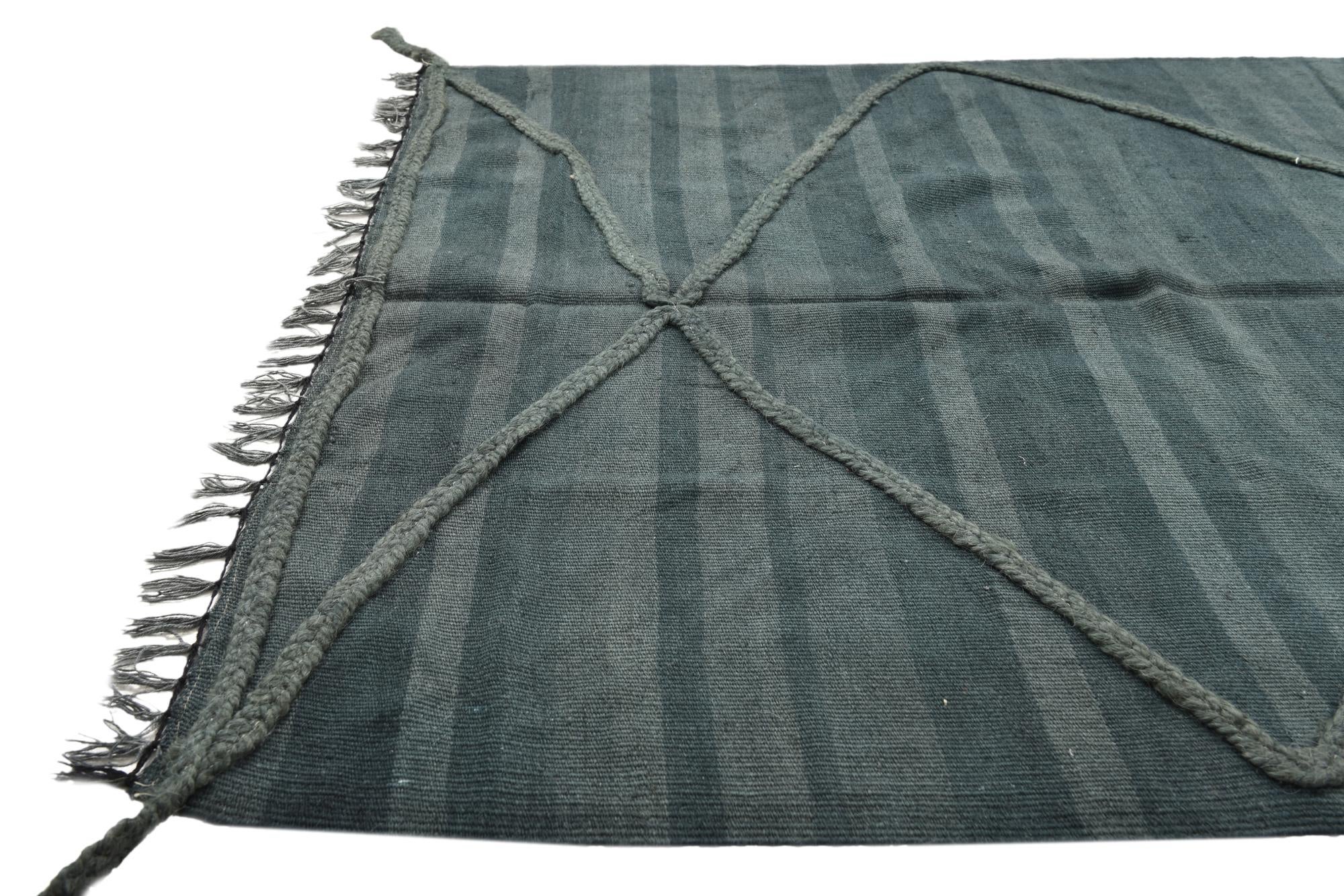 3' 8 x 10' 10 Hand Woven Kilim Modern Wool Runner Rug