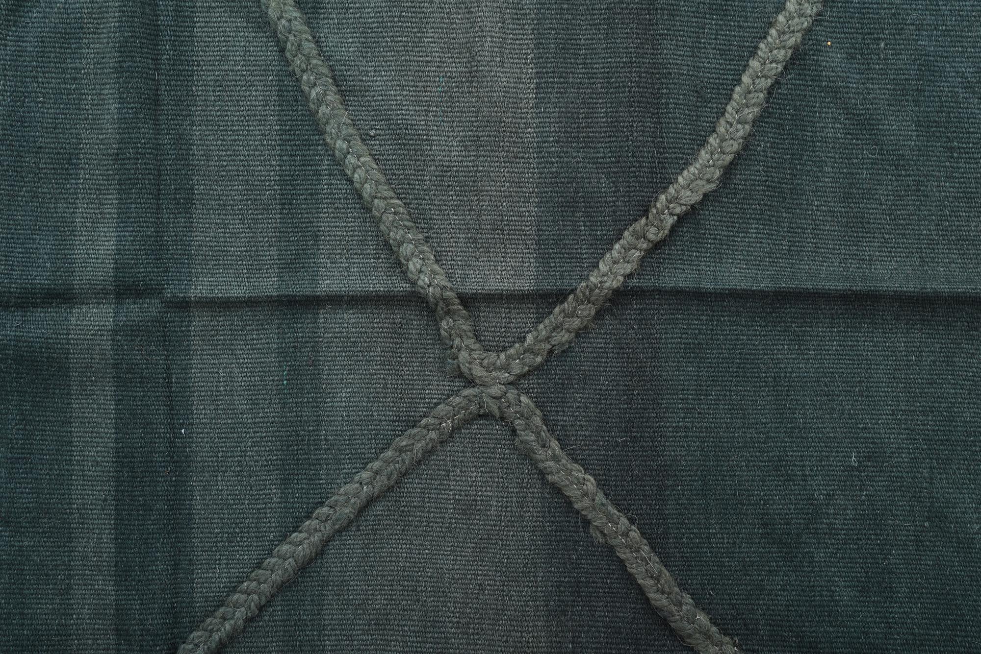 3' 8 x 10' 10 Hand Woven Kilim Modern Wool Runner Rug