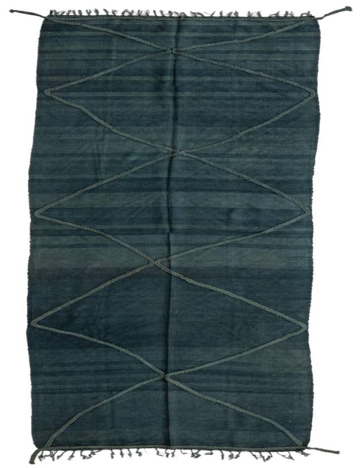 Detail image of 3' 8 x 10' 10 Hand Woven Kilim Modern Wool Runner Rug