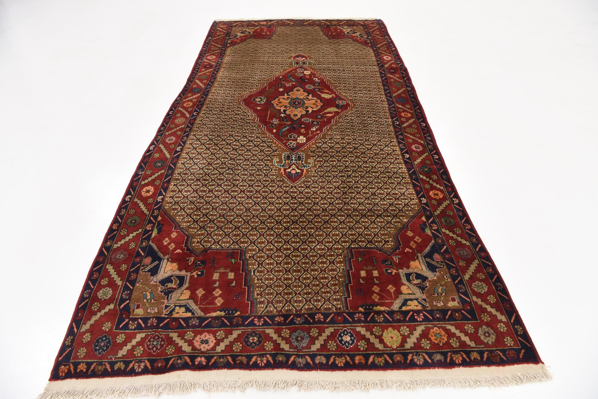 4' 9 x 9' 10 Hand Knotted Koliaei Persian Wool Runner Rug