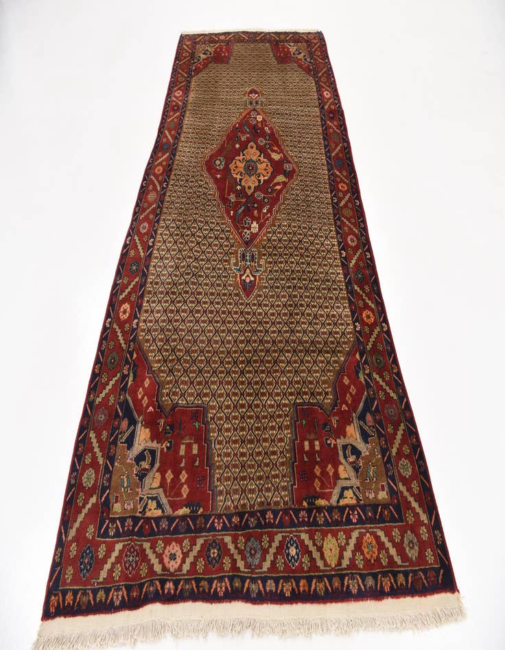 Detail image of 4' 9 x 9' 10 Hand Knotted Koliaei Persian Wool Runner Rug
