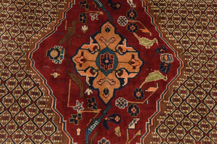 Detail image of 4' 9 x 9' 10 Hand Knotted Koliaei Persian Wool Runner Rug