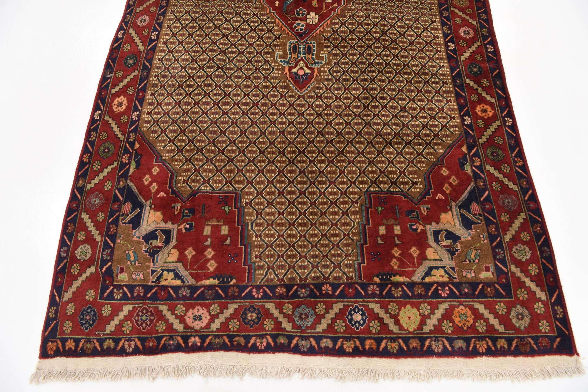 4' 9 x 9' 10 Hand Knotted Koliaei Persian Wool Runner Rug