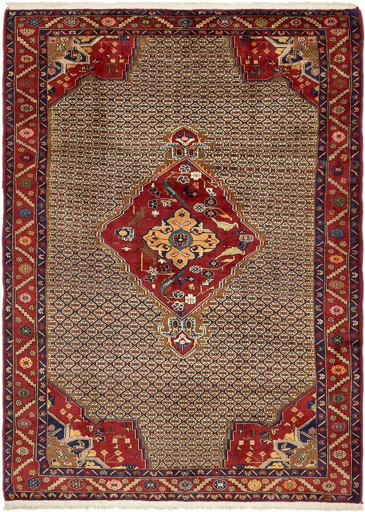 4' 9 x 9' 10 Hand Knotted Koliaei Persian Wool Runner Rug