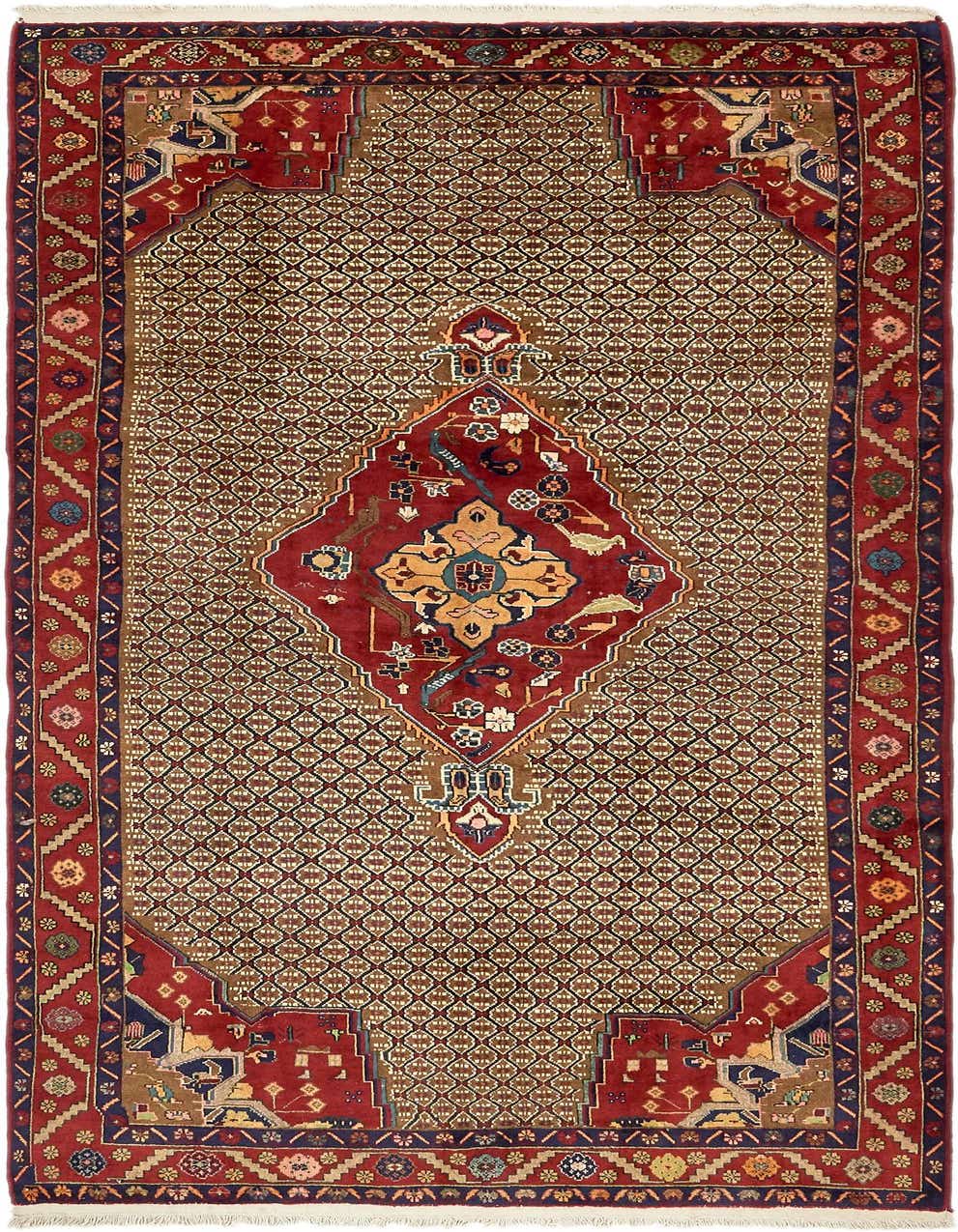 4' 9 x 9' 10 Hand Knotted Koliaei Persian Wool Runner Rug