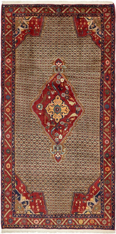 Detail image of 4' 9 x 9' 10 Hand Knotted Koliaei Persian Wool Runner Rug