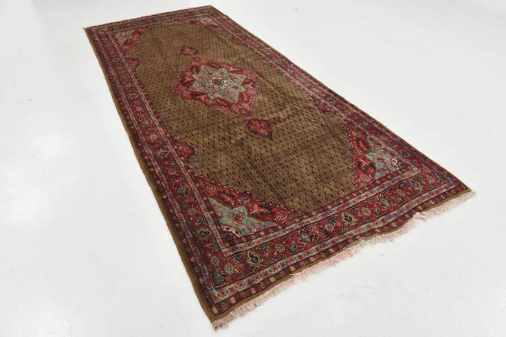 Detail image of 5' x 11' Hand Knotted Koliaei Persian Wool Runner Rug