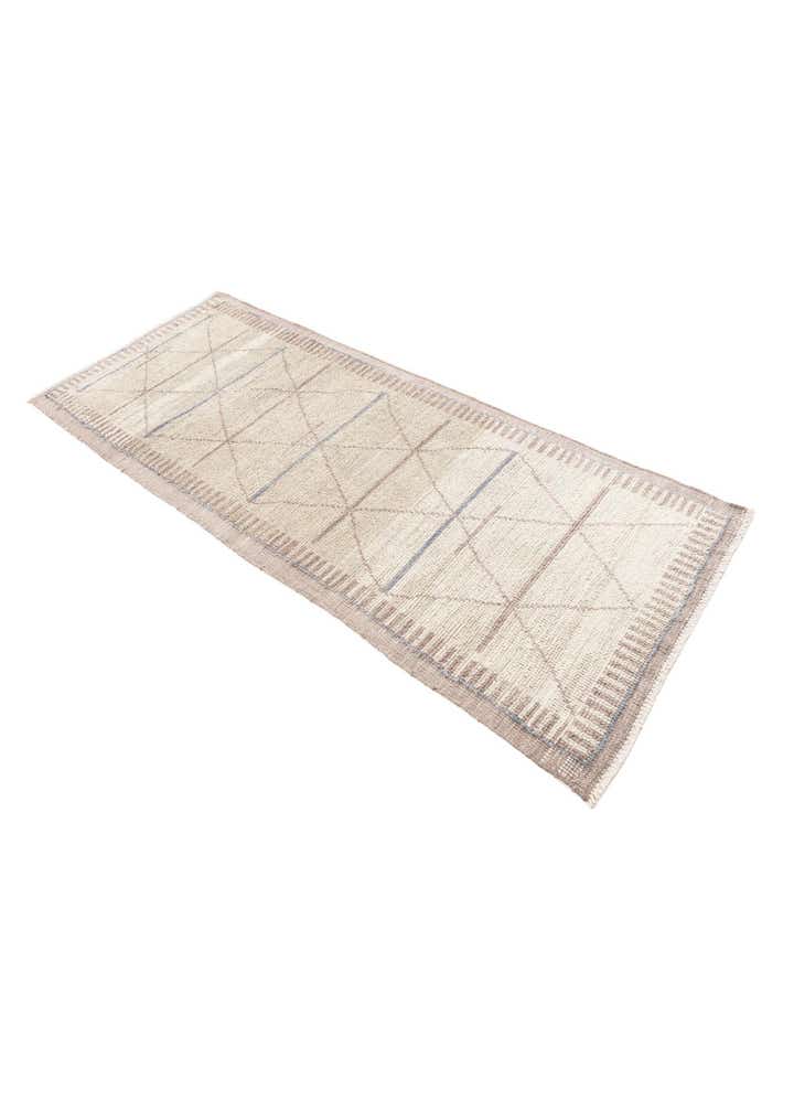 3' x 7' 3 Hand Knotted Moroccan Wool Runner Rug