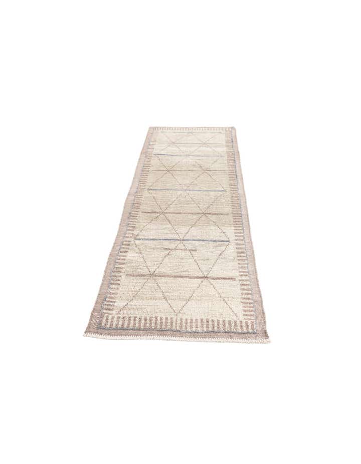 3' x 7' 3 Hand Knotted Moroccan Wool Runner Rug