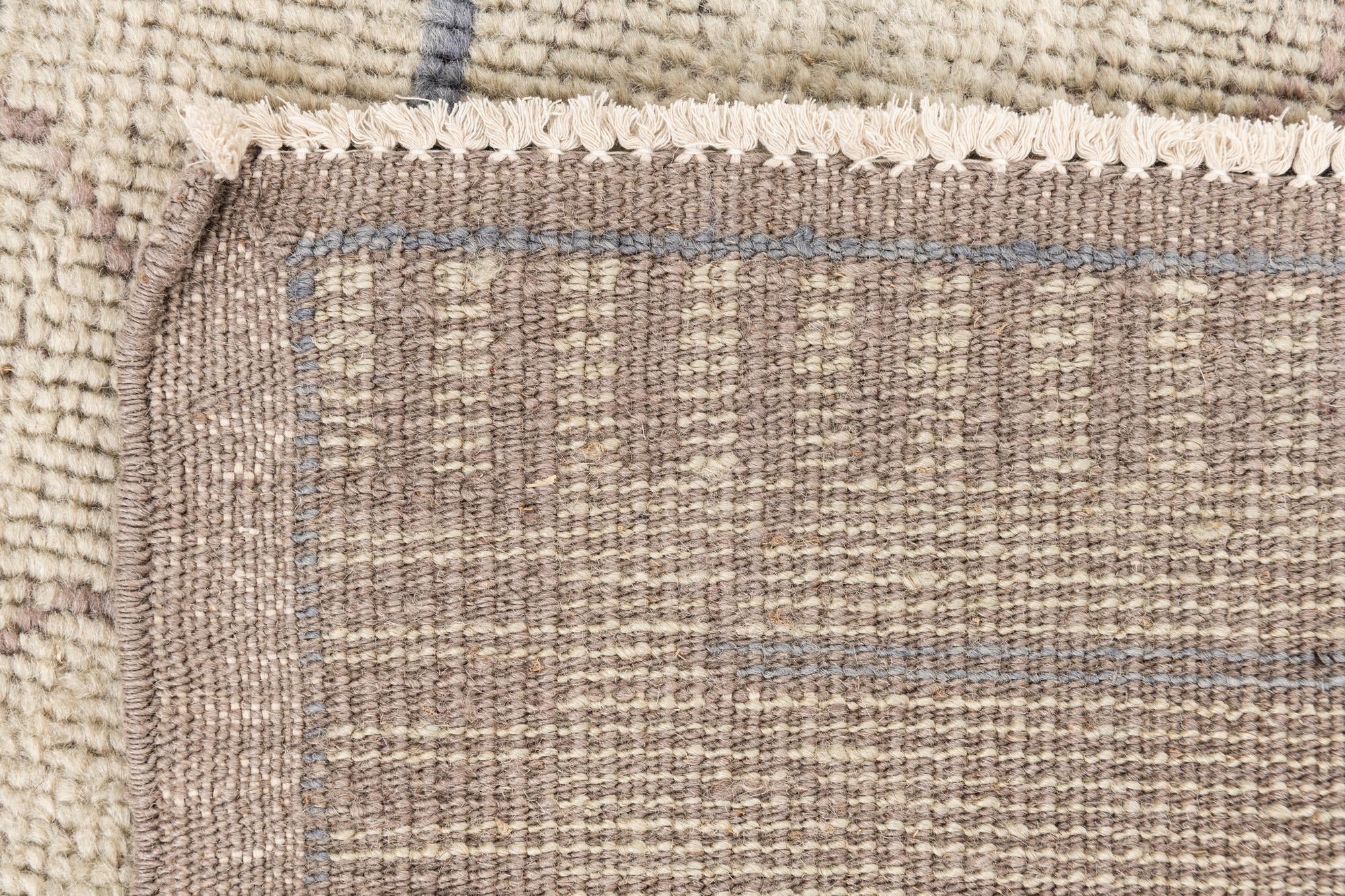3' x 7' 3 Hand Knotted Moroccan Wool Runner Rug