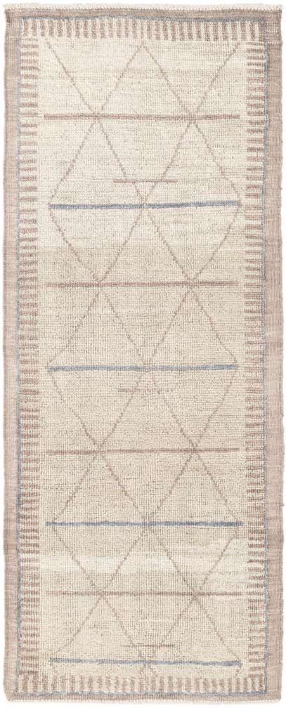 3' x 7' 3 Hand Knotted Moroccan Wool Runner Rug