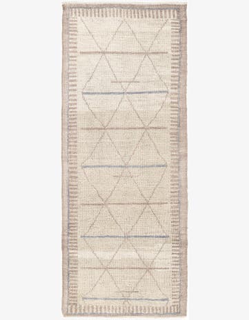 3' x 7' 3 Hand Knotted Moroccan Wool Runner Rug