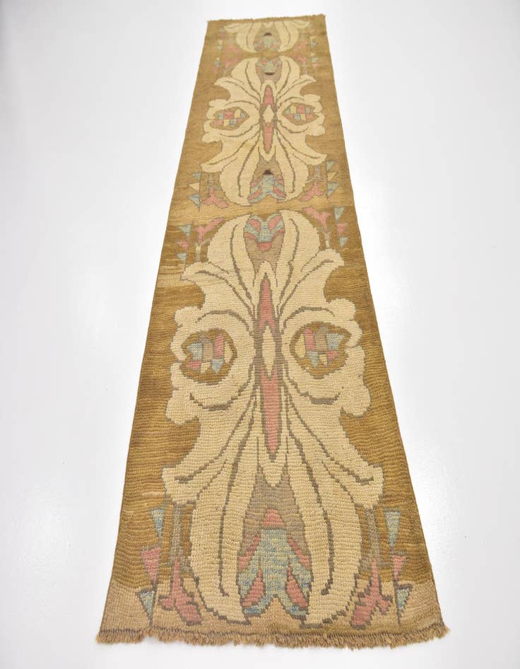 Detail image of 3' 10 x 11' 3 Hand Knotted Oushak Wool Runner Rug