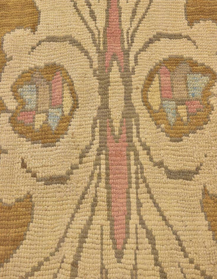 Detail image of 3' 10 x 11' 3 Hand Knotted Oushak Wool Runner Rug