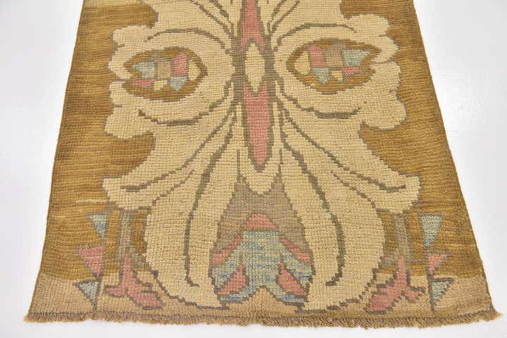 3' 10 x 11' 3 Hand Knotted Oushak Wool Runner Rug