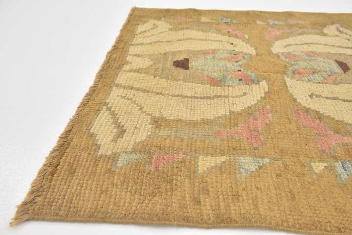 3' 10 x 11' 3 Hand Knotted Oushak Wool Runner Rug
